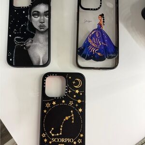 iPhone 15 Pro Max Casetify Scorpio Starry Night Phone Case - Black and Gold